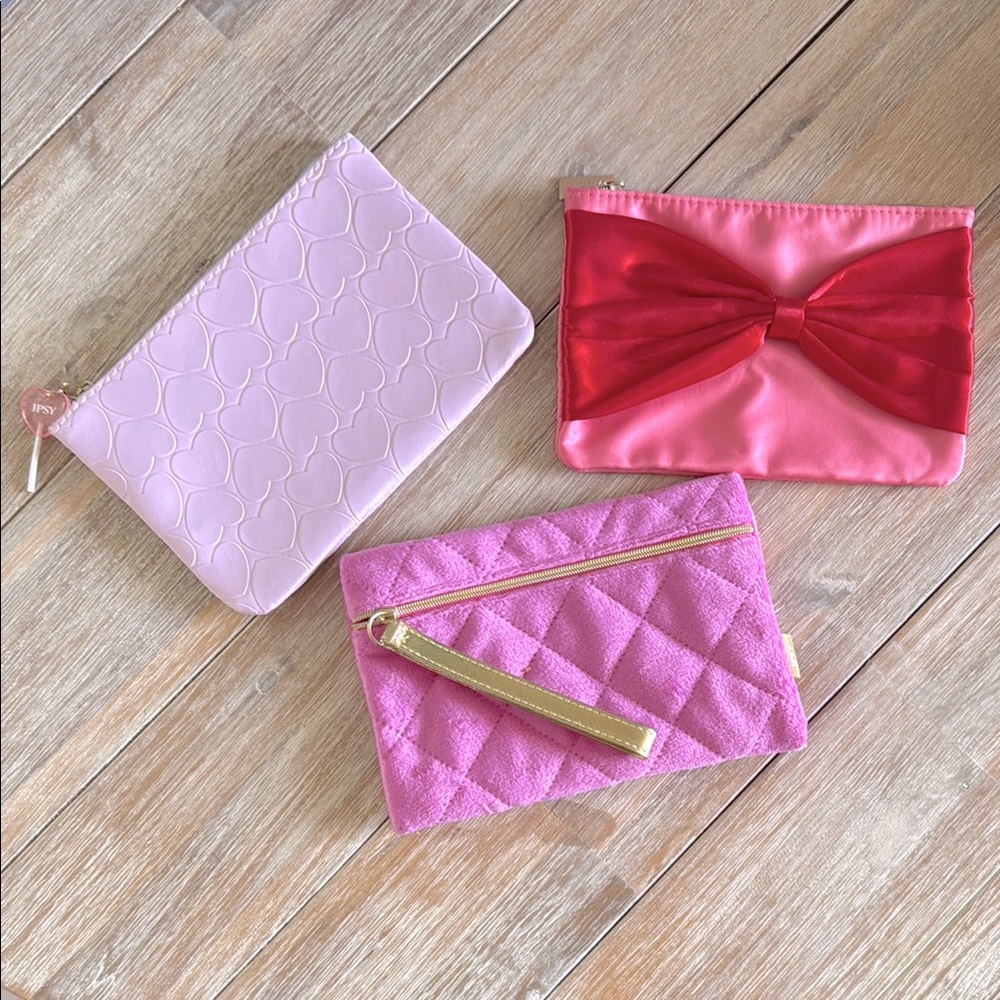 Set of 3 pink Ipsy Bags